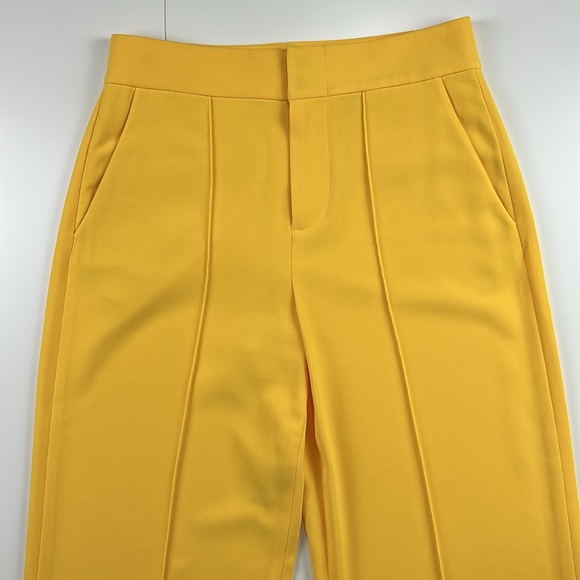 Alice + Olivia Dylan High Waisted Wide Leg Pant Goldenrod size 4 - Picture 12 of 17